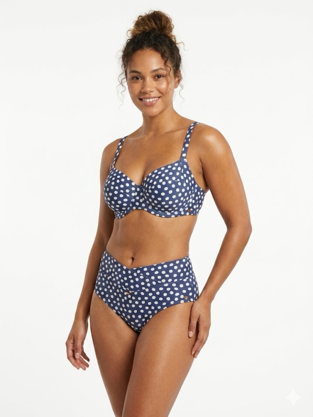 aerie Navy Blue Polka Dot Bikini Set
